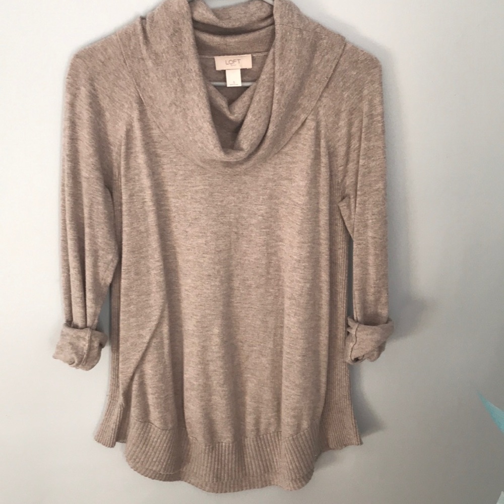 Cream cowl-neck sweater